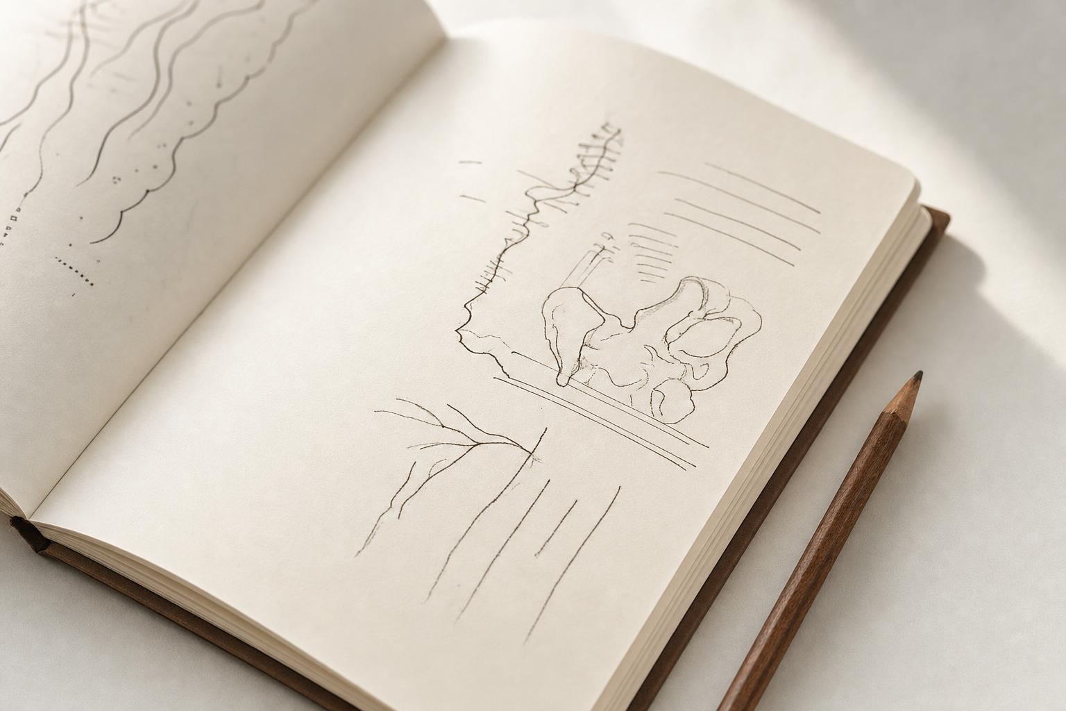 手書きの施術記録ノート
